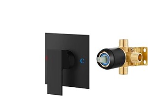 Airuida Shower Faucet Set with Tub Spout Bathtub Faucet Kit Shower Tub Faucet Set Complete Tub Shower Trim Kit with Solid Brass Rough-in Valve and 6 Inch Rainfall Square...