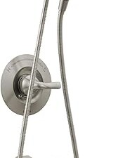 Delta Arvo 14 Series Brushed Nickel Bathtub Shower Faucet Set with In2ition 2-in-1 Dual Shower Head with Handheld Spray Combo, Valve Trim Kit, Spotshield Stainless 144840-SP-I...