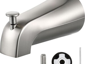 Enhon Slip on Tub Spout with Diverter, Compatible with American Standard 8888026.002 Tub Spout, Bathroom Bathtub Faucet, Fits 1/2 Copper Water Tube(5/8 Dia), 5/32 Hex...