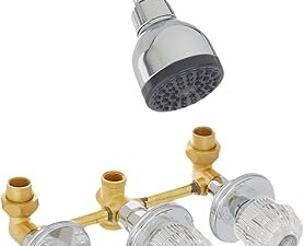 Homewerks Worldwide 10-B83WCHB Three-Handle, One-Spray Bathtub and Shower Faucet Set 5 Year Warranty, Chrome Finish