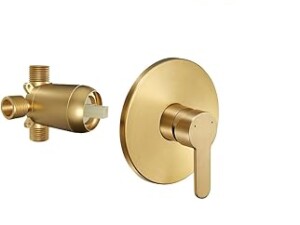 Tohlar Gold Shower Faucet Set with Tub Spout, Bathtub and Shower Faucet Combo Kit, 6-Inch Rain Shower Head and Faucet Set with Valve, Brushed Gold