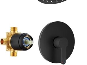 Tub Shower Faucet, Matte Black Shower Faucet Set with 8-Inch All-Metal Rainfall Showerhead and Bathtub Spout, Single-Handle Tub Shower-Trim Kit Included Valve, Matte Black